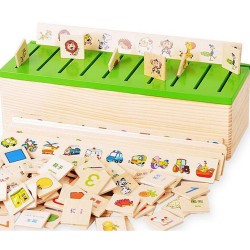 Puzzle de jucarie din lemn, potrivire imagini, numere, forme - 1103067 Puzzle de jucarie din lemn, potrivire imagini, numere, forme - 1103067