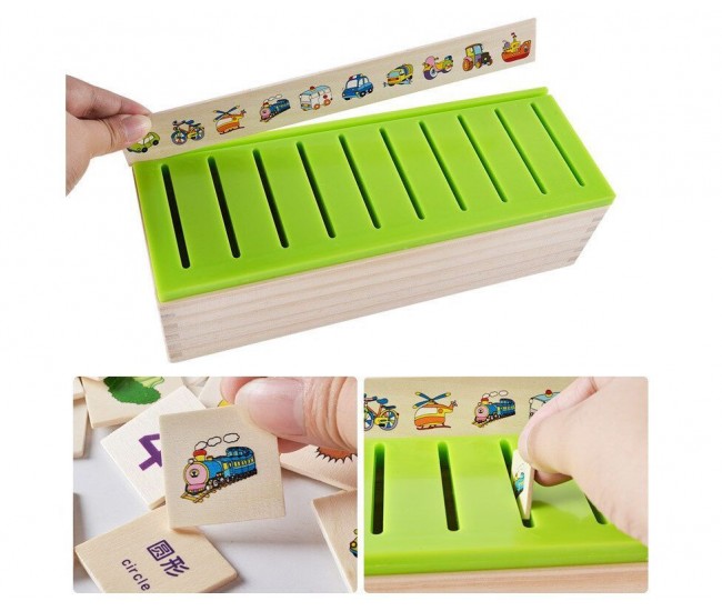 Puzzle de jucarie din lemn, potrivire imagini, numere, forme - 1103067 Puzzle de jucarie din lemn, potrivire imagini, numere, forme - 1103067