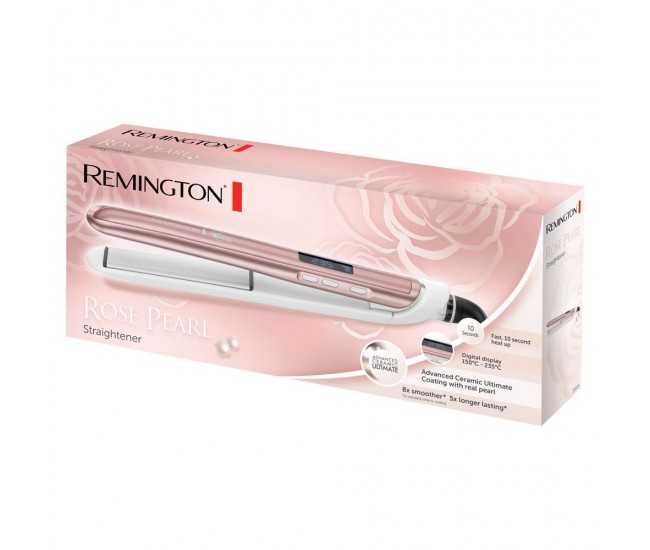 Placa de par Remington S9505 Rose Luxe, 235 grade, LCD, Invelis ceramic Ultimate, Roz/Alb S9505 Placa de par Remington S9505 Rose Luxe, 235 grade, LCD, Invelis ceramic Ultimate, Roz/Alb S9505
