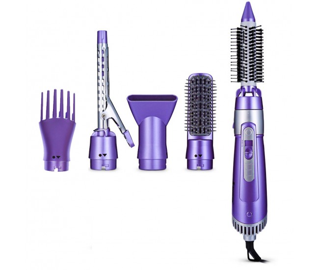 Set perie multifunctionala pentru coafat profesionala 5 in 1, 900W, violet - SH98227 Set perie multifunctionala pentru coafat profesionala 5 in 1, 900W, violet - SH98227