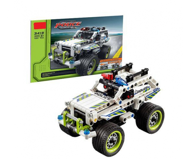 Set constructie, masinuta de jucarie, lego, 170 de piese, gri - 3417 Set constructie, masinuta de jucarie, lego, 170 de piese, gri - 3417