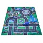 Covor de jucarie pentru copii, traseu cu 4 masini de politie si elicopter, 80x70 cm - 019A2B