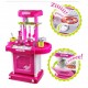 Bucatarie de jucarie cu sunete si lumini, tip gentuta, cu accesorii, 00858 Bucatarie de jucarie cu sunete si lumini, tip gentuta, cu accesorii, 00858
