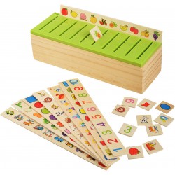 Puzzle de jucarie din lemn, potrivire imagini, numere, forme - 1103067 Puzzle de jucarie din lemn, potrivire imagini, numere, forme - 1103067
