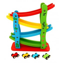 Masinute de jucarie din lemn, cu rampe, 28 x 27 cm, multicolor - 3315049 Masinute de jucarie din lemn, cu rampe, 28 x 27 cm, multicolor - 3315049