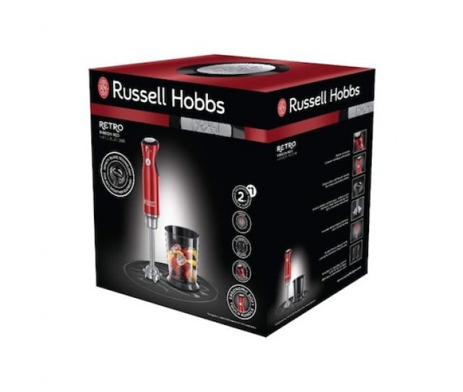 Mixer vertical Russell Hobbs 25230-56 Retro Red, 2 viteze, pahar 1l, Rosu - 25230-56
