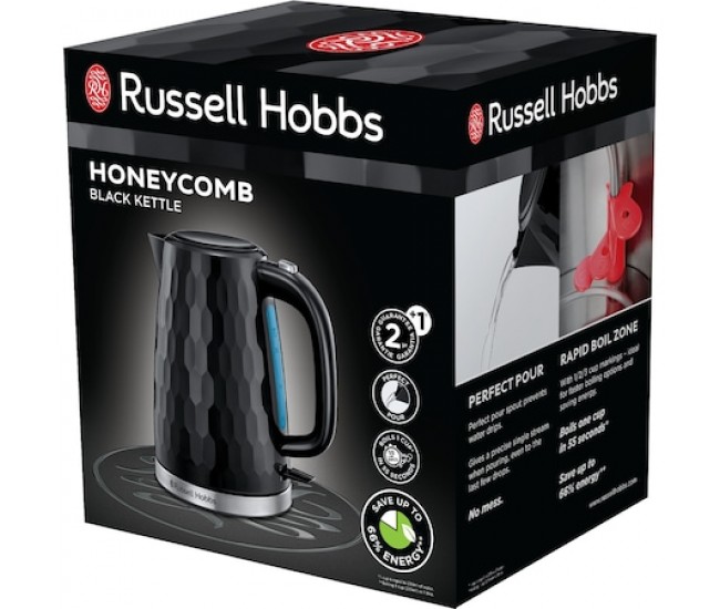 Fierbator Russell Hobbs Honeycomb Black 26051-70, 2400 W, 1.7 L, Fierbere rapida, Negru - 26051-70