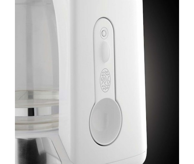 Cafetiera Russell Hobbs Inspire White 24390-56, 1100 W, 1.25 l, Tehnologie WhirlTech, Timer digital, Alb/Crom - 24390-56