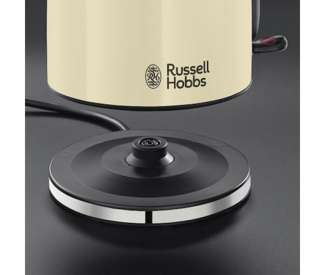 Fierbator Russell Hobbs Colours Plus Classic Cream 20415-70, 2400 W, 1.7 l, Fierbere rapida, Varf turnare perfecta, Crem/Inox - 20415-70