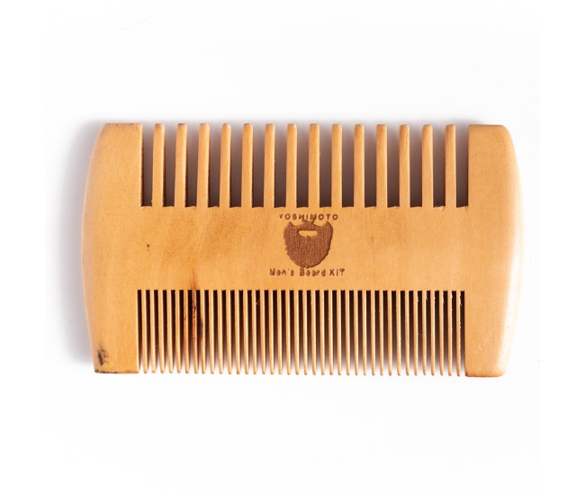 Set profesional ingrijire barba si mustata YOSHIMOTO Nature Power, cu perie, foarfeca, pieptan - ST054