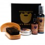 Set barber YOSHIMOTO Fearless, ingrijire barba si mustata, perie, ulei, pieptan, balsam, sampon - ST059