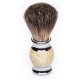 Set barber YOSHIMOTO A Gentleman's Tale cu aparat de ras clasic, stand si pamatuf, galben - ST037