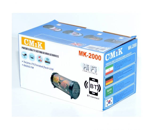 BOXA MINI CU BLUETOOTH,USB, CARD TF, AUX, FM MK-2000