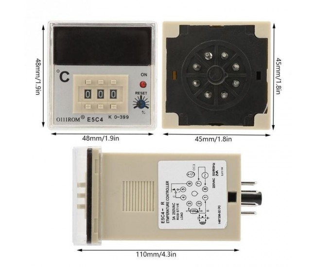 CONTROLER DIGITAL DE TEMPERATURA E5C4 200/220V ,K 0-399