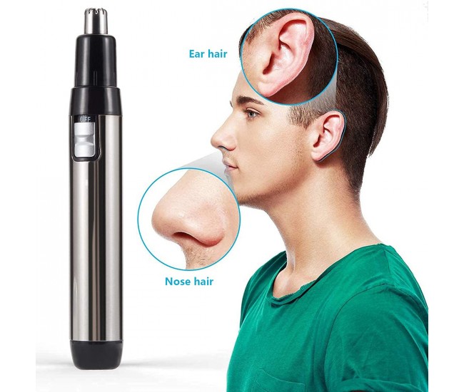 Trimmer portabil pentru nas si urechi Cnaier, argintiu