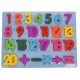 Puzzle de jucarie, potrivire dimensiuni si numere, din lemn, albastru