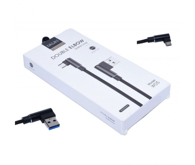 CABLU DE DATE USB - MICRO USB LA 90˚ W05