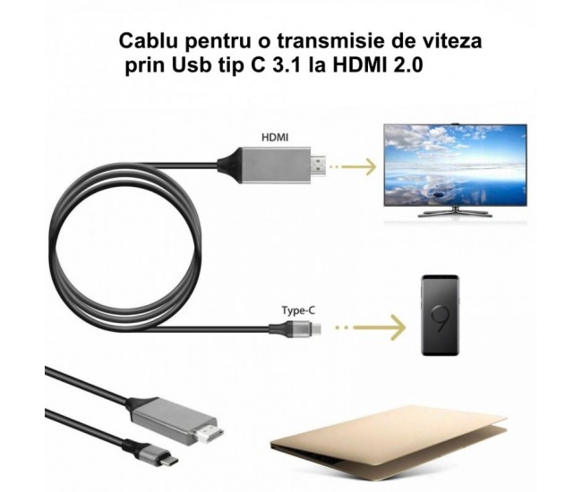 CABLU USB TIP C 3.1 LA HDMI 2.0 / 4K*2K / 2M