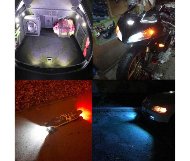 LED AUTO 23MM CU SUPORT / 12V - 9W , 2 BUC/SET , DIVERSE CULORI