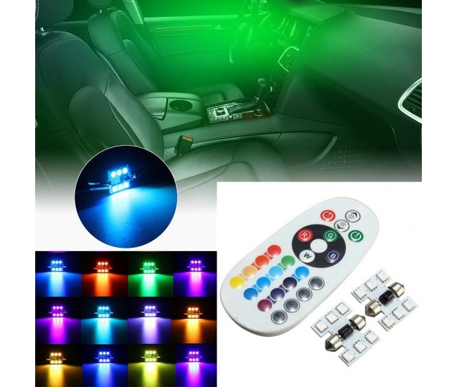 LED RGB AUTO 31MM CU TELECOMANDA