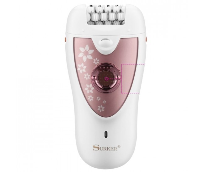 Epilator si aparat de ras reincarcabil Surker, 2 viteze, led, alimentator inclus