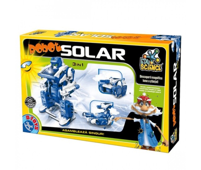 Robot de jucarie solar 3 în 1, piese de asamblat, D-Toys – Edu Science