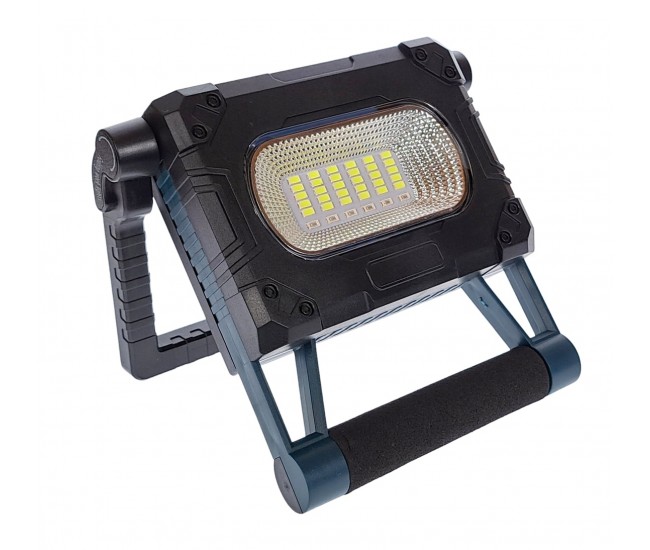 Lampa de lucru profesionala, reincarcabila solar sau la priza, prindere magnetica, portabila, rezistenta la apa, Lanterna LED 30W - W8751