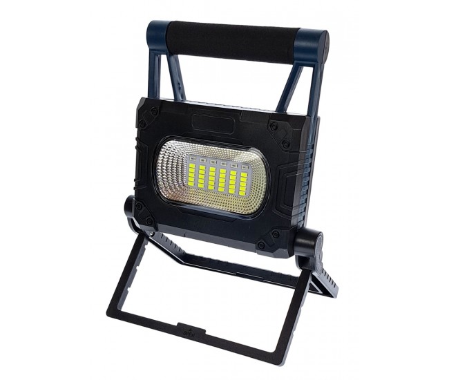 Lampa de lucru profesionala, reincarcabila solar sau la priza, prindere magnetica, portabila, rezistenta la apa, Lanterna LED 30W - W8751