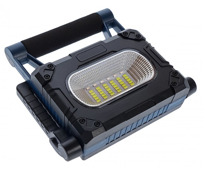 Lampa de lucru profesionala, reincarcabila solar sau la priza, prindere magnetica, portabila, rezistenta la apa, Lanterna LED 30W - W8751