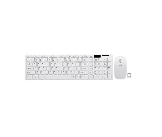 Kit Tastatura si Mouse wireless, 37x11x2 cm, USB Receiver, alb - K06