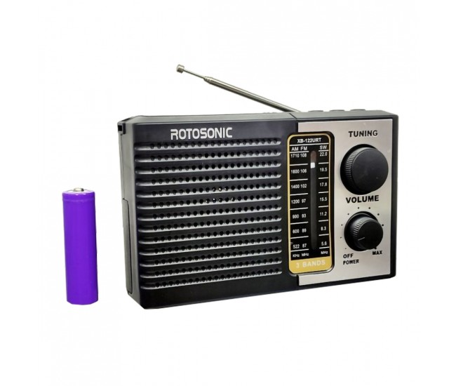 Radio MP3 portabil, cu panou solar, dimensiuni mici, negru - XB122URT