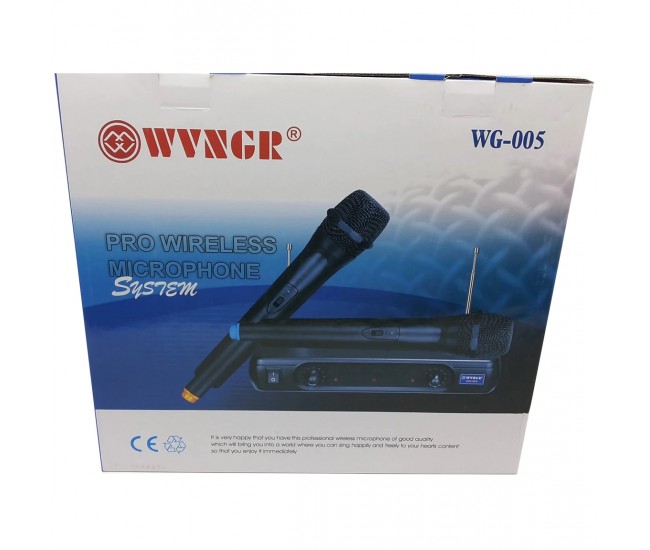 Set microfoane wireless profesionale WVNGR WG-005, 60 m