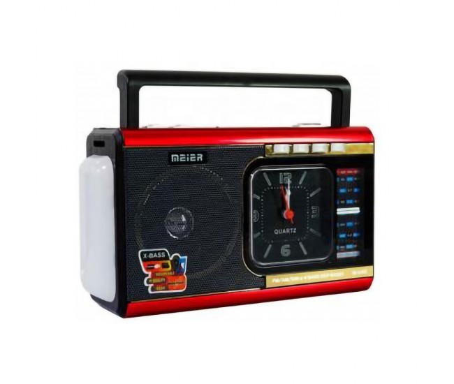 Radio MP3, cu bluetooth, USB/TF, baterie reincarcabila, cu lanterna, rosu - M40BTROSU