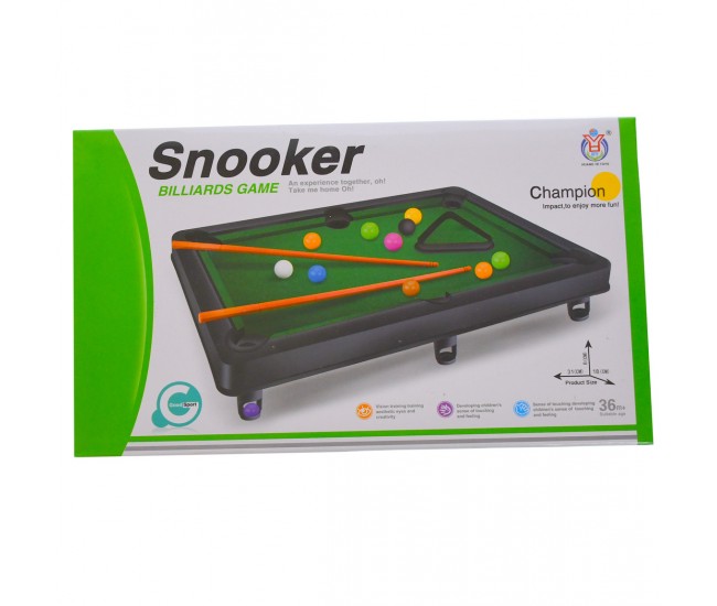 Set Biliard de jucarie, snooker, 30 x 18 x 8 cm, verde - F17892