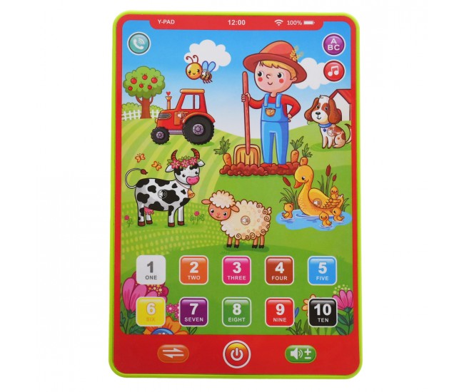 Tableta de jucarie cu functii touch, muzica si diverse sunete, cu fermier - 3315445