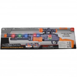 Pusca de jucarie, cu sunete si luminite, lungime 71 cm, maro - 8209B