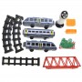 Trenulet de jucarie, 3 vagoane, circuit 220 cm, cu accesorii, alb - 2802Y1