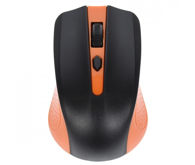 Mouse wireless, 1200 DPI si raza de actiune de 10 metri, frecventa 2.4 Ghz, portocaliu