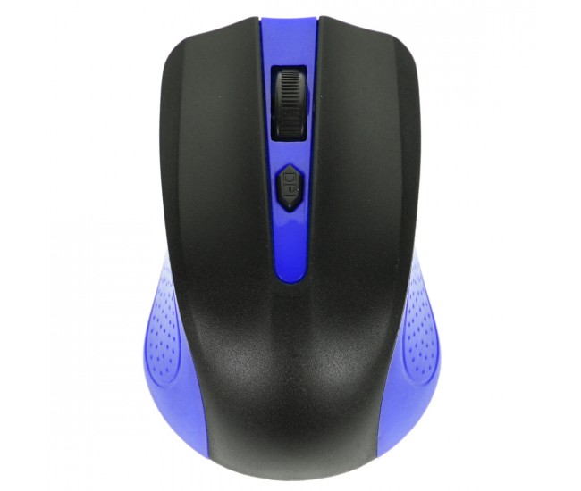 Mouse wireless, 1200 DPI si raza de actiune de 10 metri, frecventa 2.4 Ghz, albastru