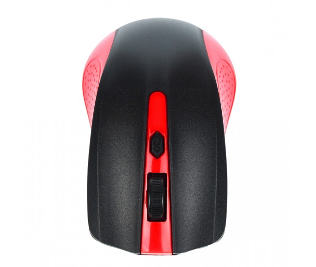 Mouse wireless, 1200 DPI si raza de actiune de 10 metri, frecventa 2.4 Ghz, rosu