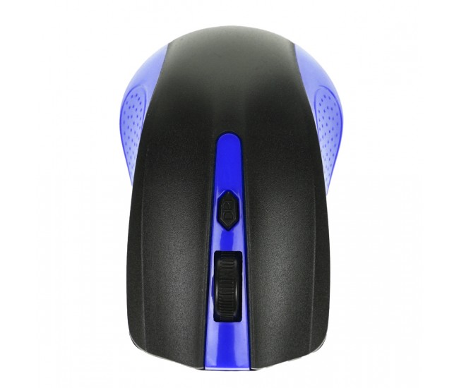 Mouse wireless, 1200 DPI si raza de actiune de 10 metri, frecventa 2.4 Ghz, albastru