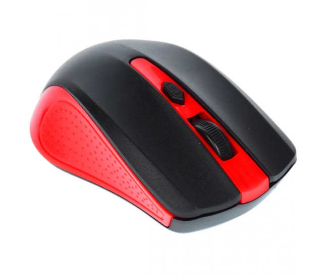 Mouse wireless, 1200 DPI si raza de actiune de 10 metri, frecventa 2.4 Ghz, rosu