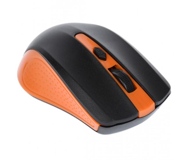 Mouse wireless, 1200 DPI si raza de actiune de 10 metri, frecventa 2.4 Ghz, portocaliu