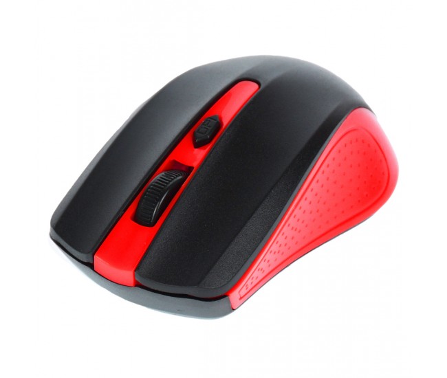 Mouse wireless, 1200 DPI si raza de actiune de 10 metri, frecventa 2.4 Ghz, rosu