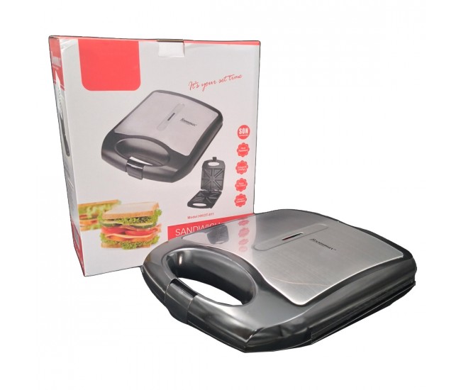 Sandwich-maker Sayona, 1400 W, Inox,  2 sandwich-uri, Negru - SZJ811