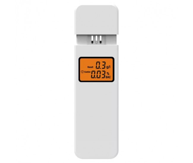 Tester de alcoolemie digital, raspuns rapid, functie de ceas, cronometru, alb - AT001