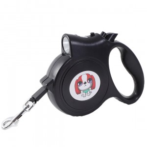 Lesa retractabila, 5 metri, cu lanterna, negru, pana la 35 kg - FG901N