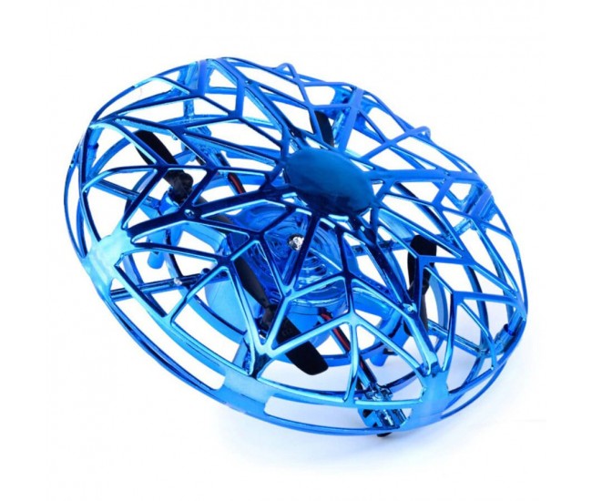 Drona de jucarie cu senzori, rezistenta la impact, baterie reincarcabila, functii LED, albastru