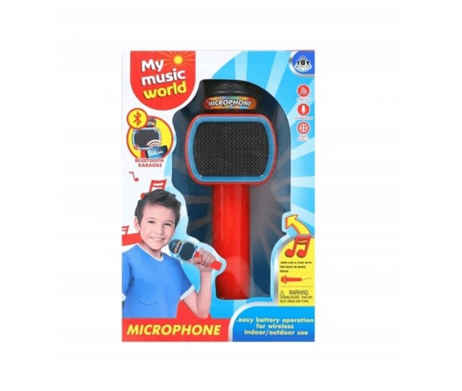 Microfon de jucarie, karaoke pentru copii, cu luminite, rosu - MY013
