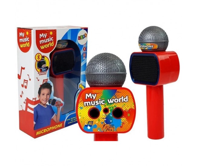 Microfon de jucarie, karaoke pentru copii, cu luminite, rosu - MY013